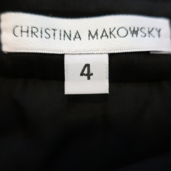 CHRISTINA MAKOWSKY TWEED FRINGED PENCIL SKIRT 4 8 - Picture 8 of 8